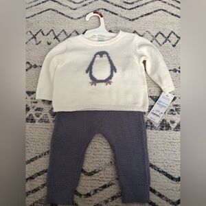 Carter's Penguin Knit Set, NWT 6months